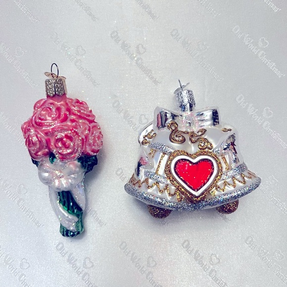 Old World Christmas Wedding Ornaments Set of 6 glass ornaments - Picture 6 of 7